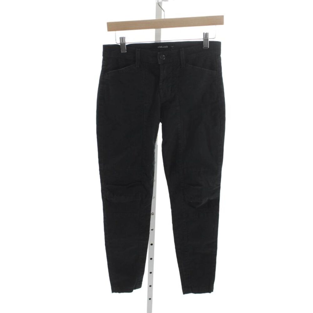 J Brand Womens Skinny Black Cotton Blend Pants Button Closure Size 25